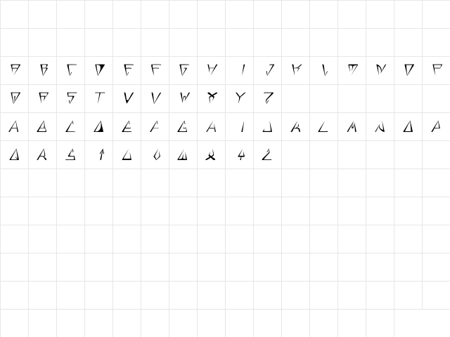 GlOrY ThIn ItAlIc  glyph index