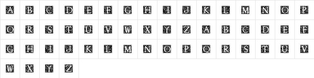 Nabel Initials Regular  glyph index