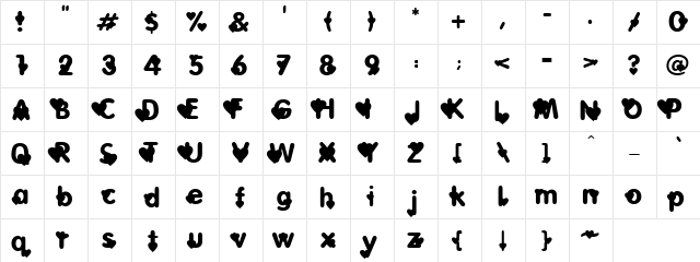 PC HeartBeat Regular  glyph index