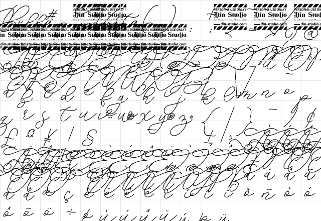 Bella Vista Personal Use Regular  glyph index