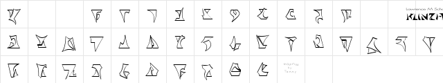 Klinzhai hollow Regular  glyph index