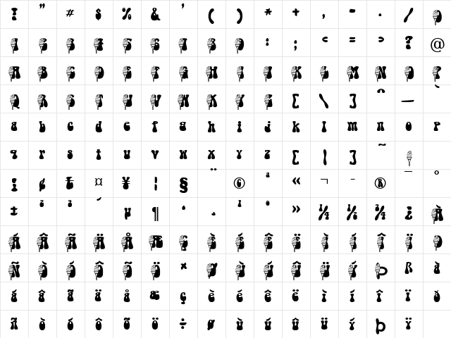 Torch Becker Normal  glyph index