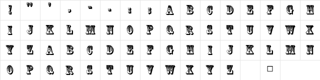 CoffeeTin Initials  glyph index