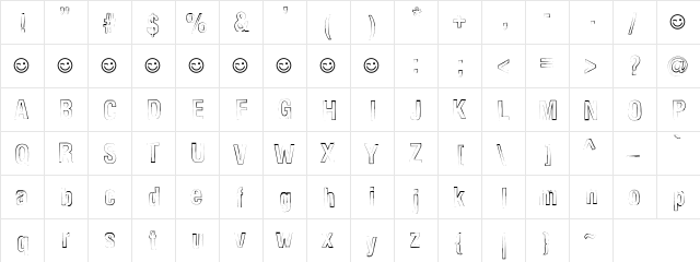 Newside FP Outline Regular  glyph index