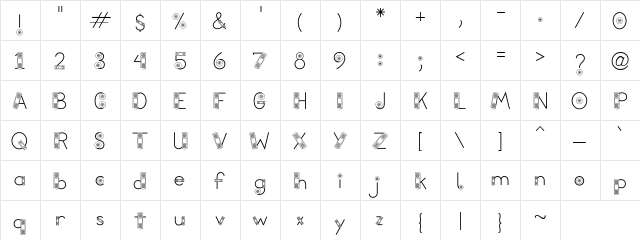 LD Bandage Regular  glyph index