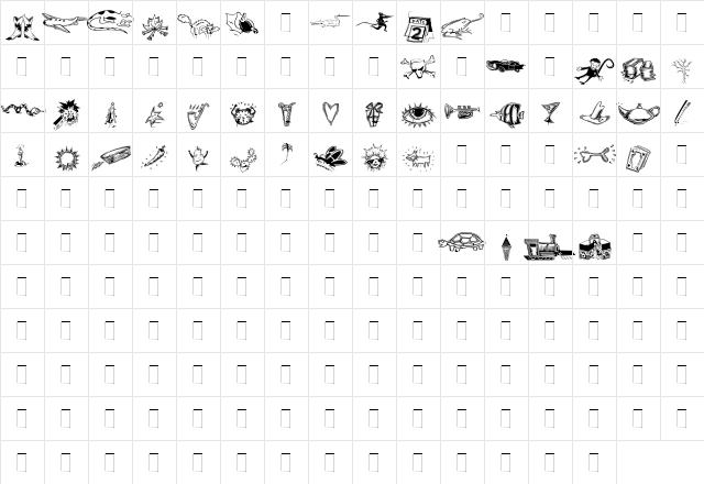 DF Inspirations Two Regular  glyph index