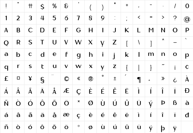 Thanmon Regular  glyph index