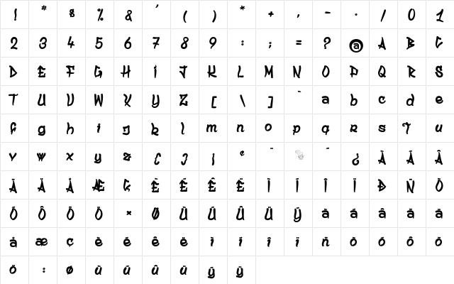 Ancestral Katana Sword Regular  glyph index