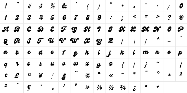 Genty Demo Regular  glyph index