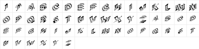 ArchiBetaWindy Regular  glyph index