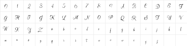 YoungRanger Regular  glyph index