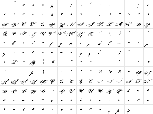 Nars 3 Regular  glyph index