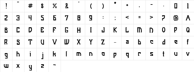 JI Manhattan JI Manhattan  glyph index