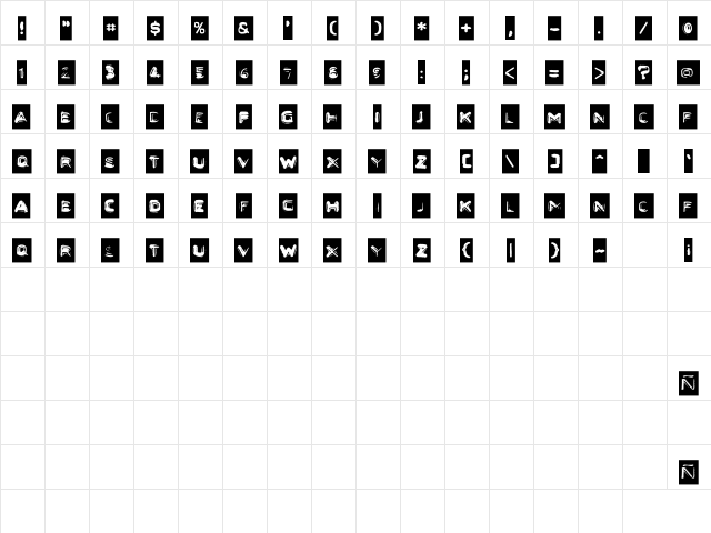 CK Label Maker Regular  glyph index