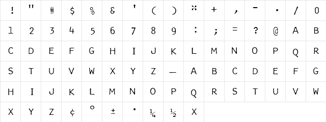 IBM Selectric Manifold Regular  glyph index