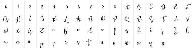 Better Memories Regular  glyph index