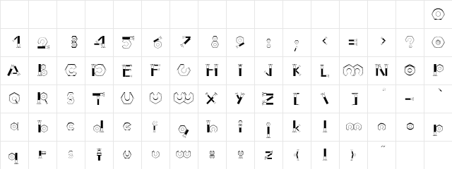 Boulons Tryout Regular  glyph index