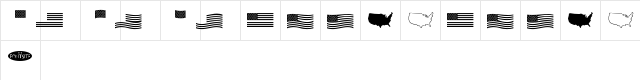 US Flag Regular  glyph index
