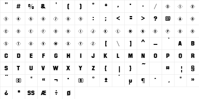 URWSulpiciusIniD Regular  glyph index