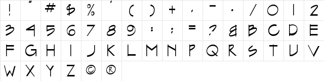 TK-ARCHITECT Regular  glyph index