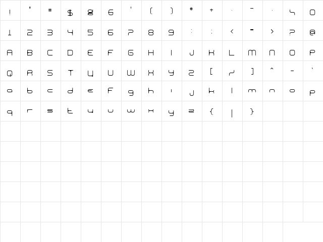 Breeze Regular  glyph index