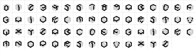 Kubic's Rube Regular  glyph index