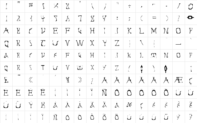 FZ WARPED 14 Normal  glyph index