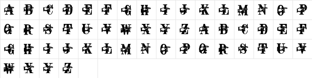 DiswayCapsSSK Bold  glyph index