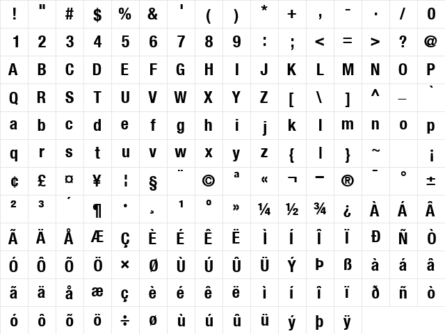 ContextRepriseCondSSK Bold  glyph index