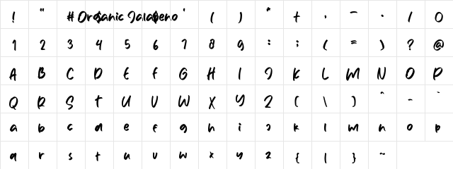 Organic Jalapeno Regular  glyph index