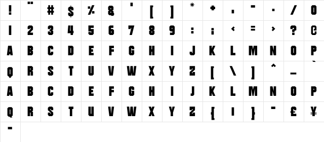 Moonbase Delta Regular  glyph index