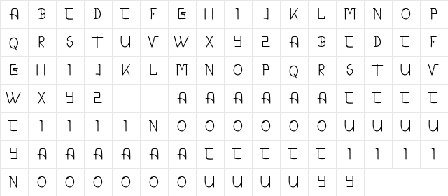 CALDERDALE DEMO Light  glyph index