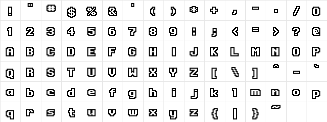 Onesize Reverse Regular  glyph index
