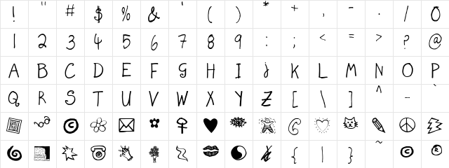 JULES P.C. WIMMIN Regular  glyph index