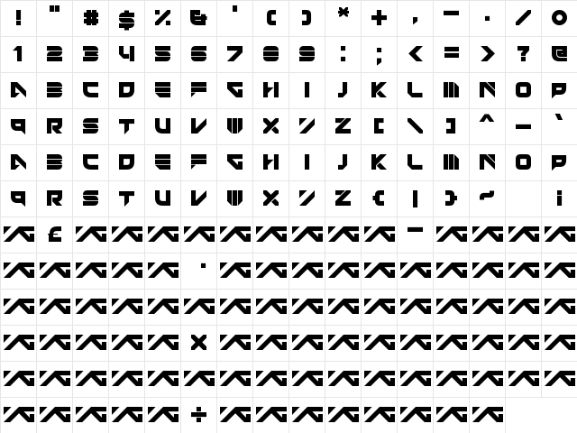 YG Rounded Bold  glyph index