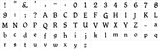 Queen Empress Normal  glyph index