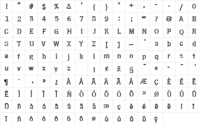 NewsGotTMedRe1 Regular  glyph index