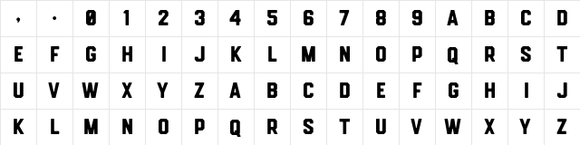 Hemisphers Sans Regular  glyph index