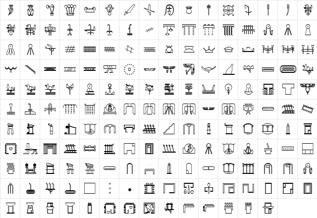 GlyphExtLibY Bold  glyph index