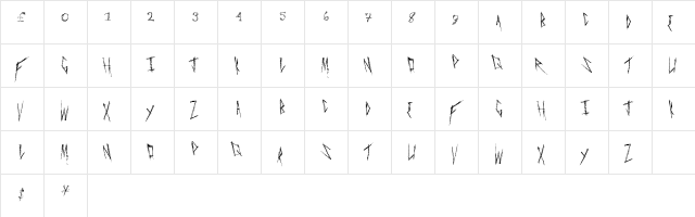 FreakyManor Regular  glyph index