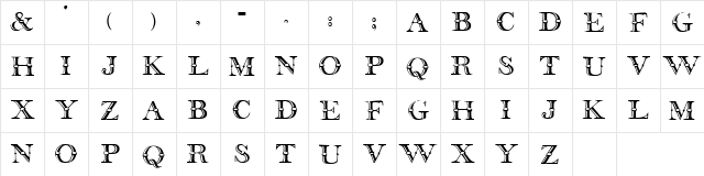 Corner 1 Regular  glyph index