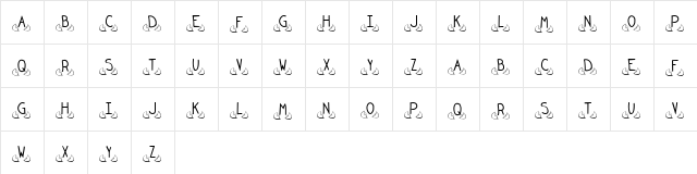 KR All Cracked Up Regular  glyph index