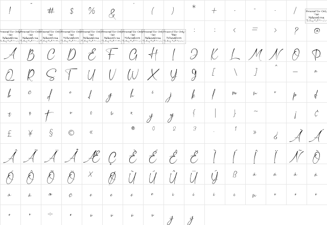 Confidently Regular  glyph index