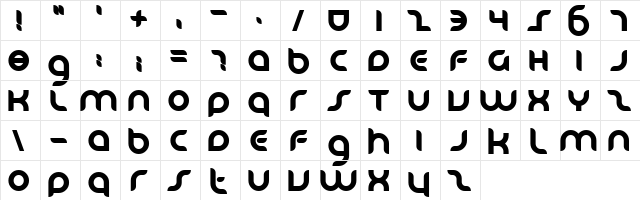 Danube Bold  glyph index