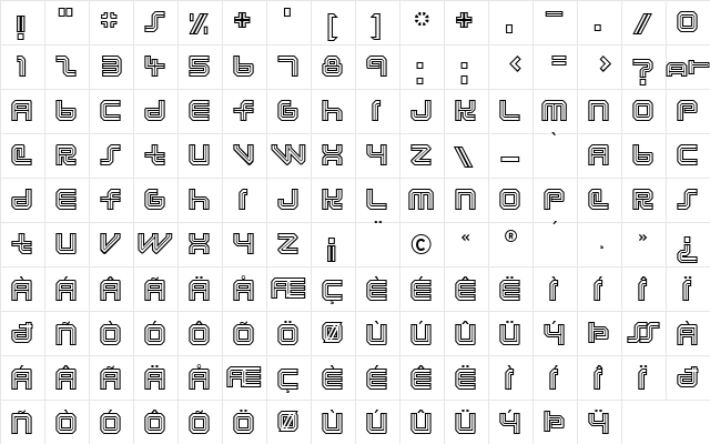Lunasol Aurora Regular  glyph index