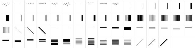 BunchOLines Regular  glyph index