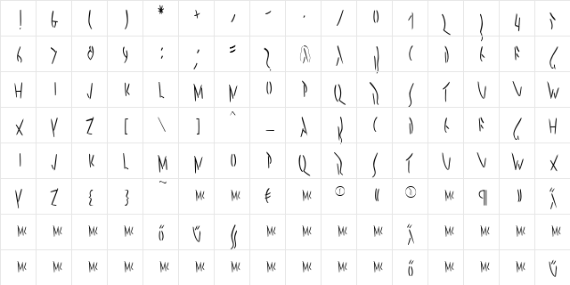 PompejiMK Regular  glyph index
