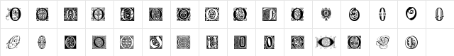 Ornamental Initials O Regular  glyph index