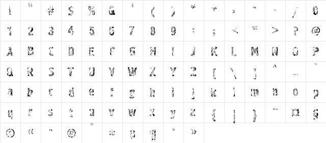 Graffiti3C Regular  glyph index