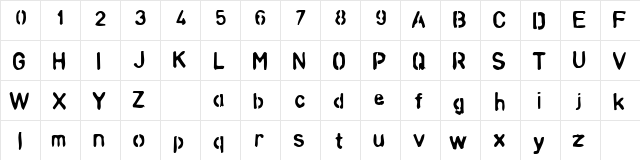 analog Regular  glyph index